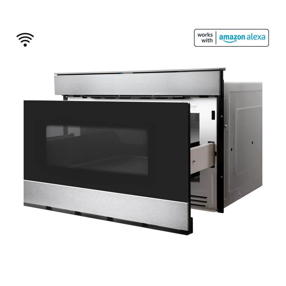 24 in. 1.2 cu. ft. 950W Sharp Stainless Steel Smart Easy Wave Open Microwave Drawer Oven