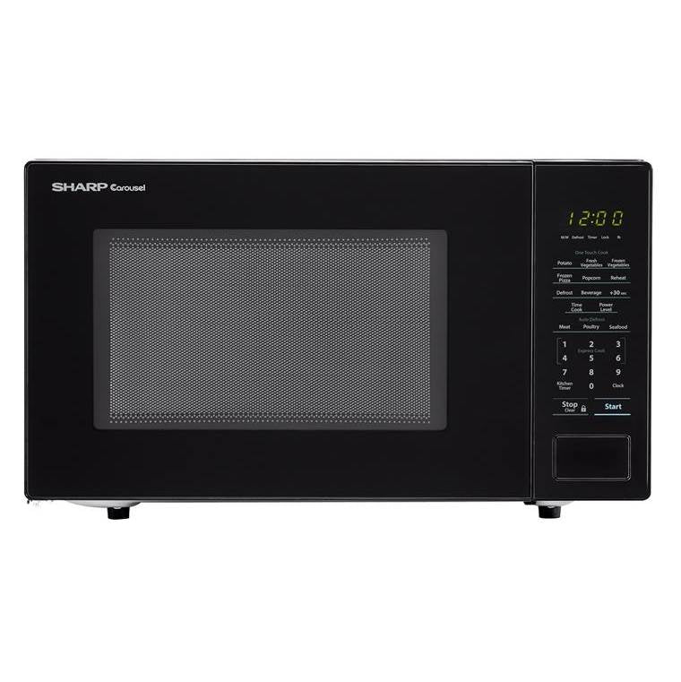 Sharp - 1.1 CF Touch Microwave 1000W 11.25'' Turntable Bezel-less - Black