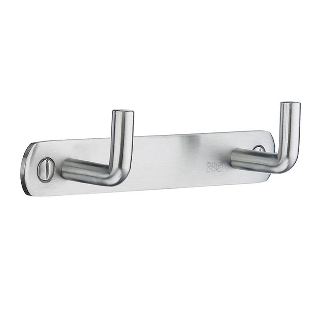 Smedbo - BESLAGSBODEN Coat Rack, Double - Brushed Stainless Steel