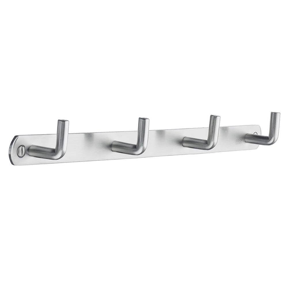 Smedbo - BESLAGSBODEN Coat Rack, Quadruple - Brushed Stainless Steel