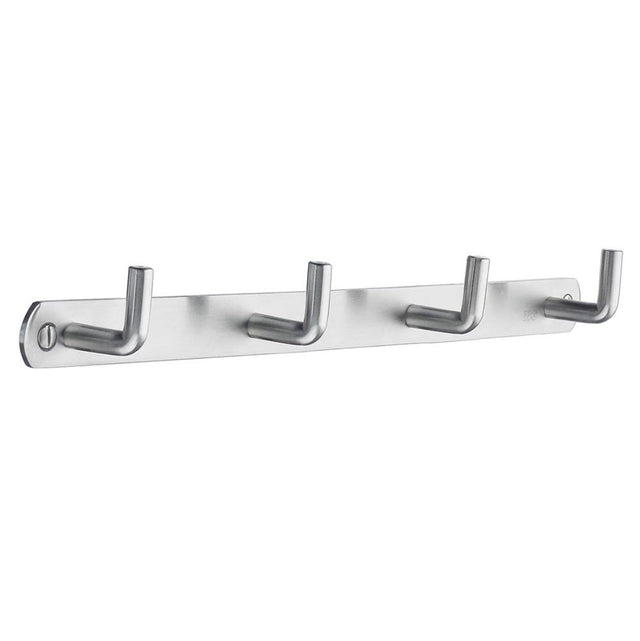 Smedbo - BESLAGSBODEN Coat Rack, Quadruple - Brushed Stainless Steel