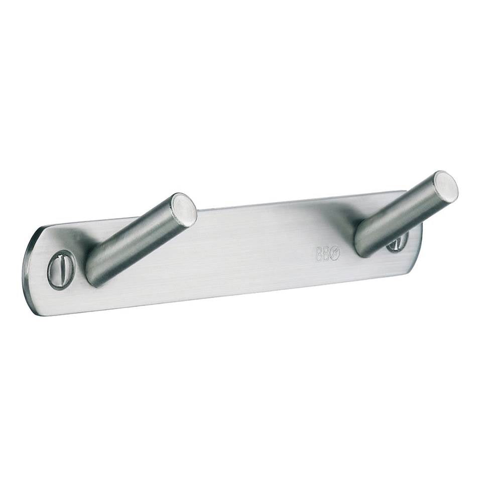 Smedbo - BESLAGSBODEN Coat Rack, Double - Brushed Stainless Steel