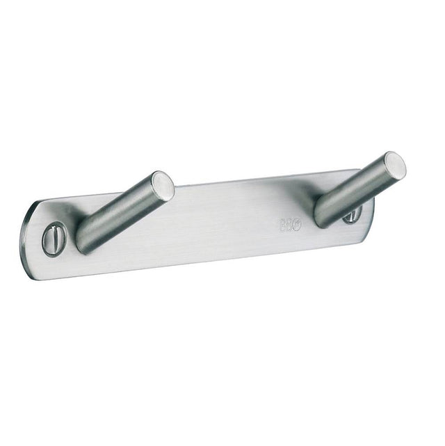 Smedbo - BESLAGSBODEN Coat Rack, Double - Brushed Stainless Steel