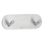 Smedbo - Design Mini Double Hook - Brushed Stainless Steel Self-Adhesive - Brushed Stainless Steel