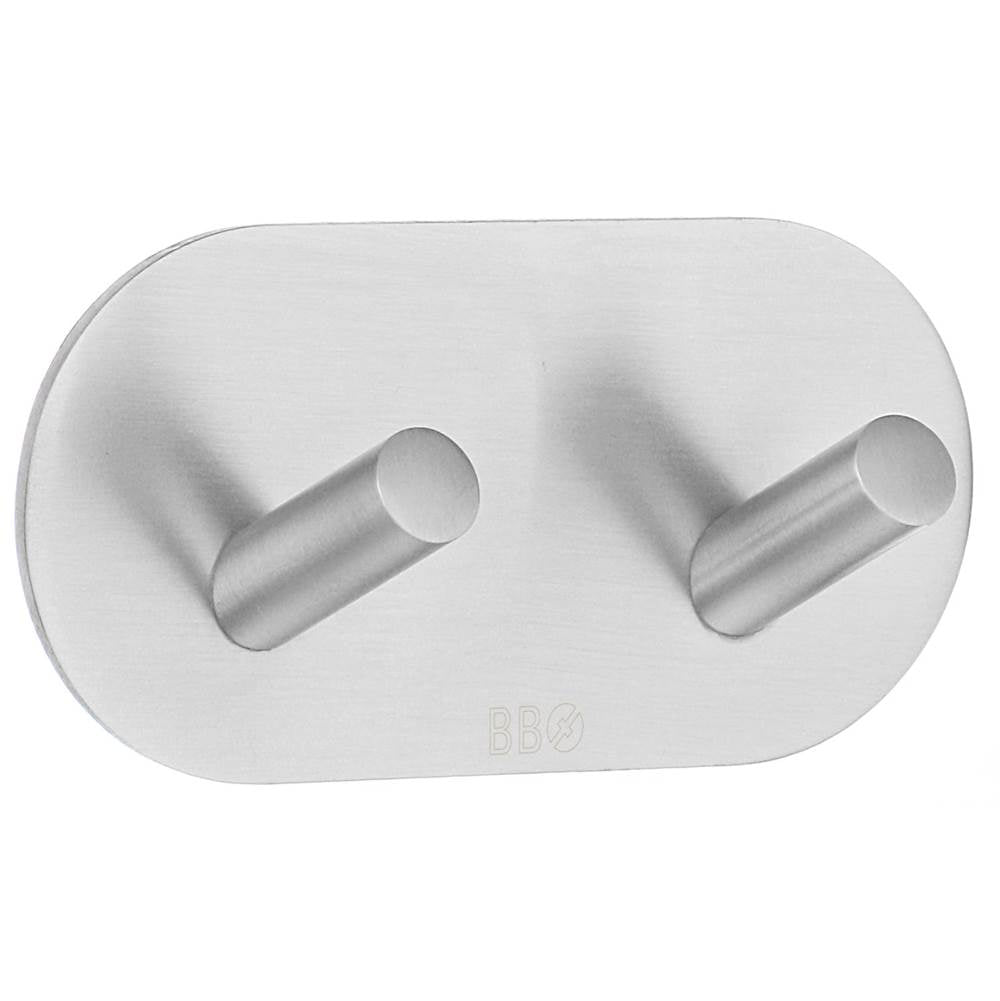 Smedbo - Design Double Hook Self Adhesive Ssb - Brushed Stainless Steel