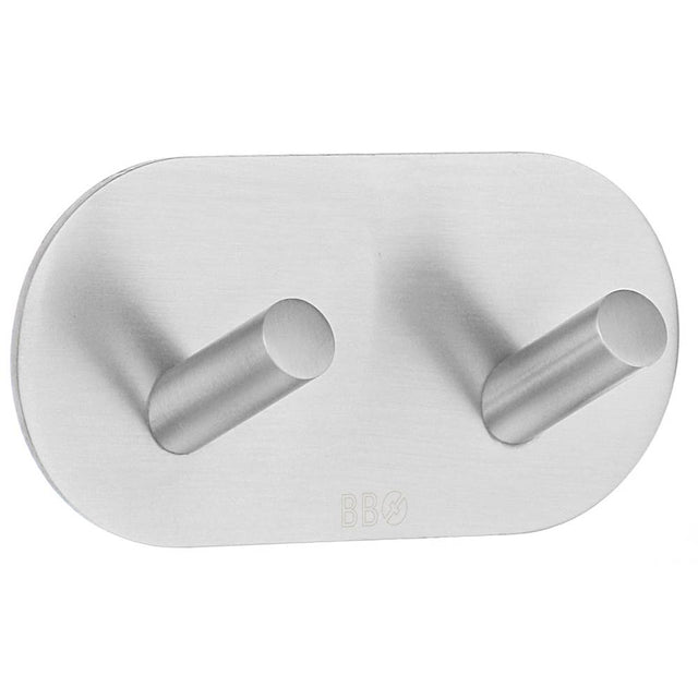 Smedbo - Design Double Hook Self Adhesive Ssb - Brushed Stainless Steel
