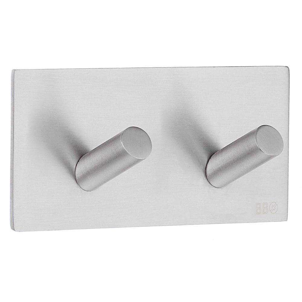 Smedbo - Design Double Hook Self Adhesive Ssb - Brushed Stainless Steel