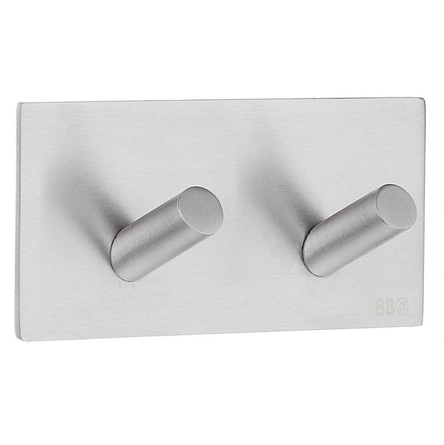 Smedbo - Design Double Hook Self Adhesive Ssb - Brushed Stainless Steel