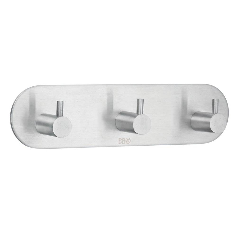 Smedbo - Design Hook Triple Self Adhesive Brushed Stainless Steel - Brushed Stainless Steel