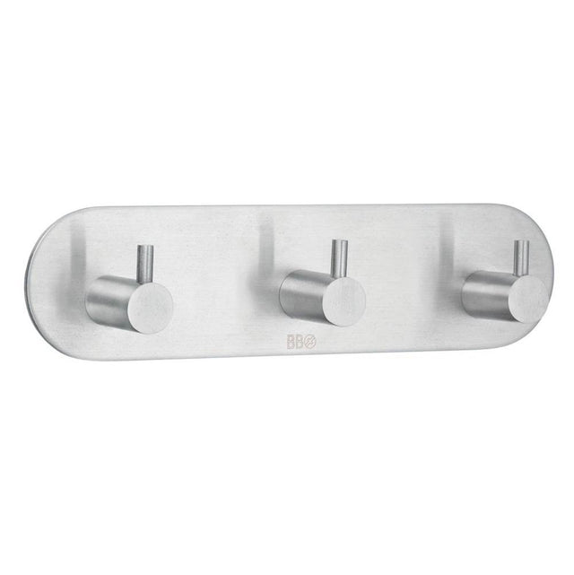 Smedbo - Design Hook Triple Self Adhesive Brushed Stainless Steel - Brushed Stainless Steel