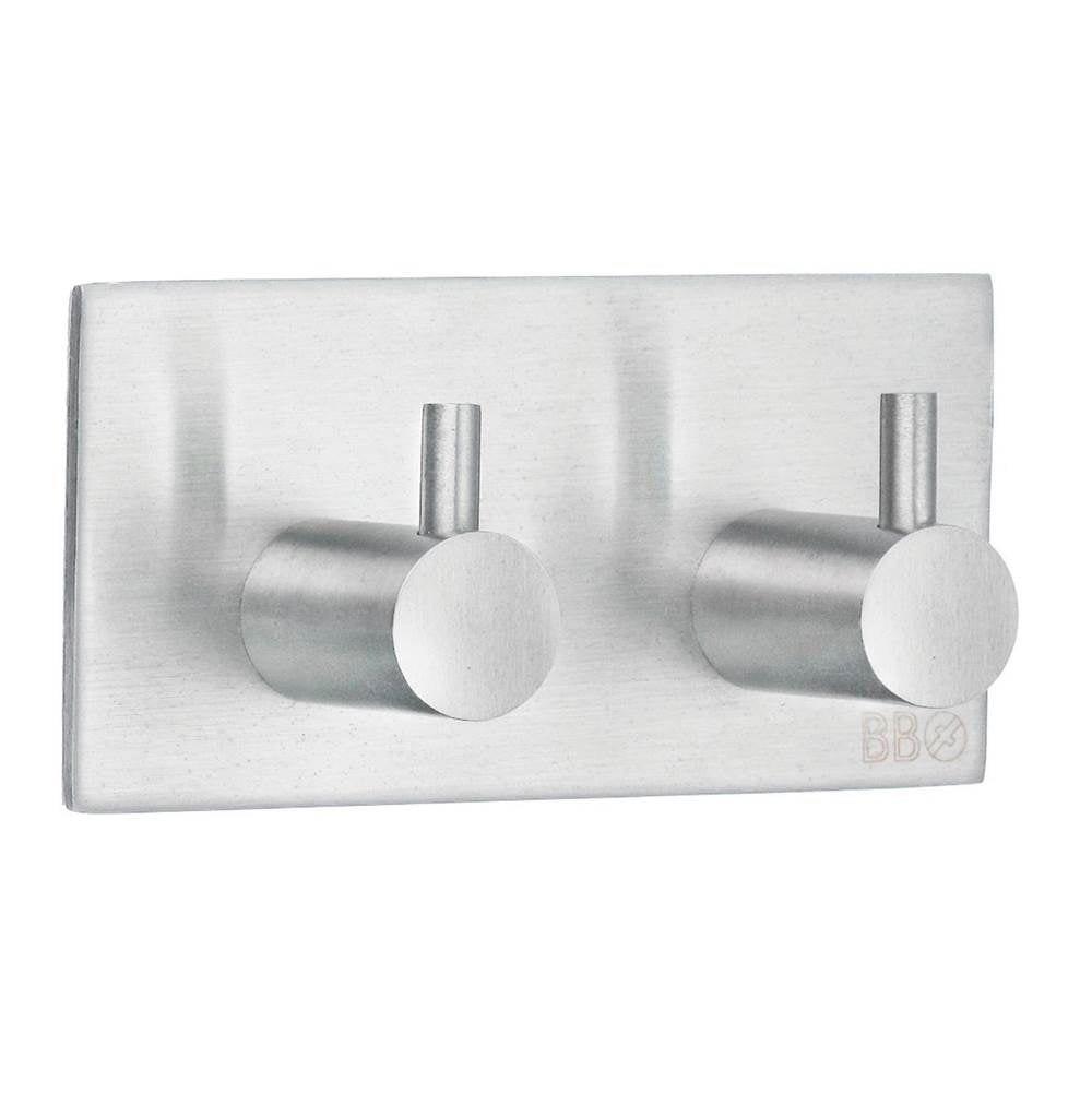 Smedbo - BESLAGSBODEN Design Double Towel hook - Brushed Stainless Steel