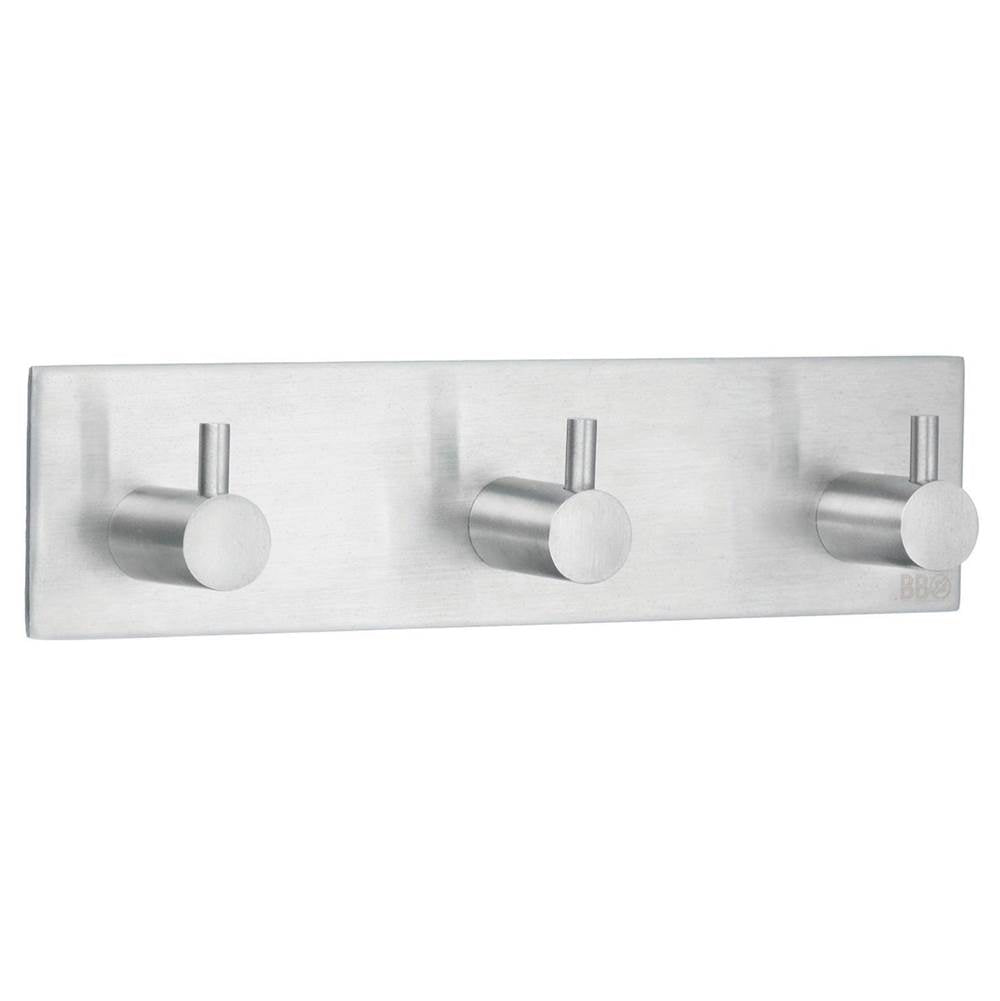 Smedbo - BESLAGSBODEN Design Triple Hook - Brushed Stainless Steel