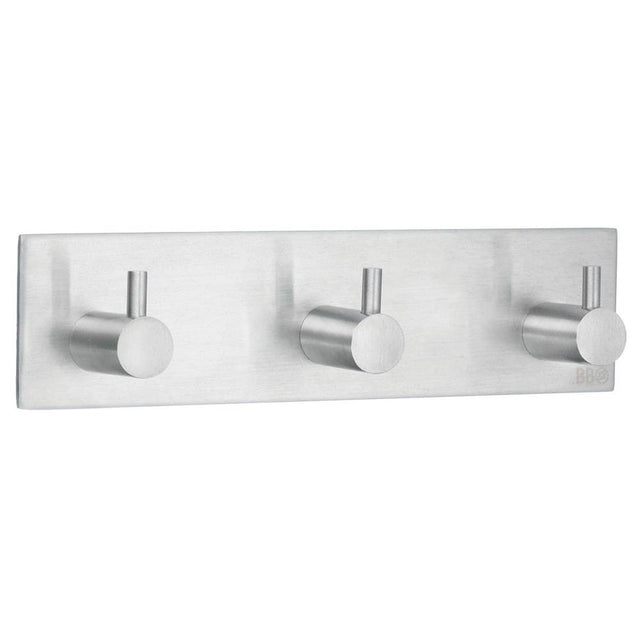 Smedbo - BESLAGSBODEN Design Triple Hook - Brushed Stainless Steel