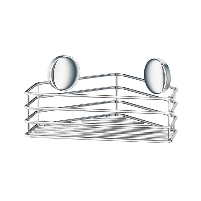 Smedbo - BESLAGSBODEN Single Corner Shower Basket - Polished Chrome on Stainless Steel
