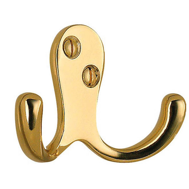 Smedbo - Double Coat Hook 1 3/4'', Pb - Polished Brass