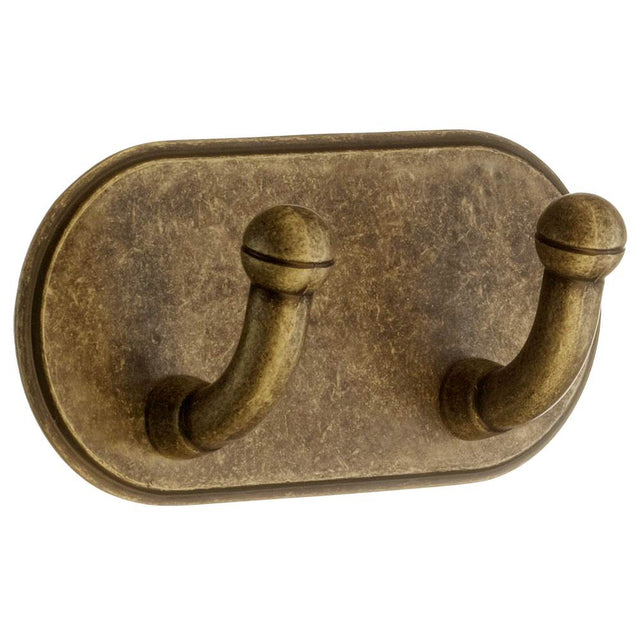 Smedbo - Self-Adhesive Double Hook Antique Finish - Antique Brass
