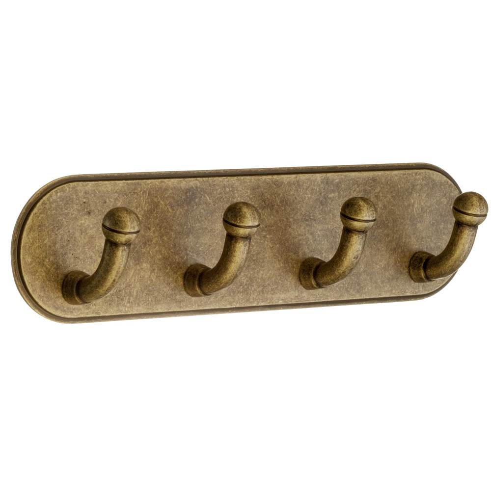 Smedbo - Self-Adhesive Quadruple Hook Antique Finish - Antique Brass