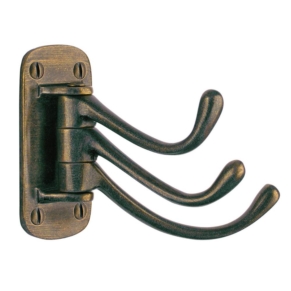 Smedbo - Coat Hook Triple Antque Brass - Antique Brass