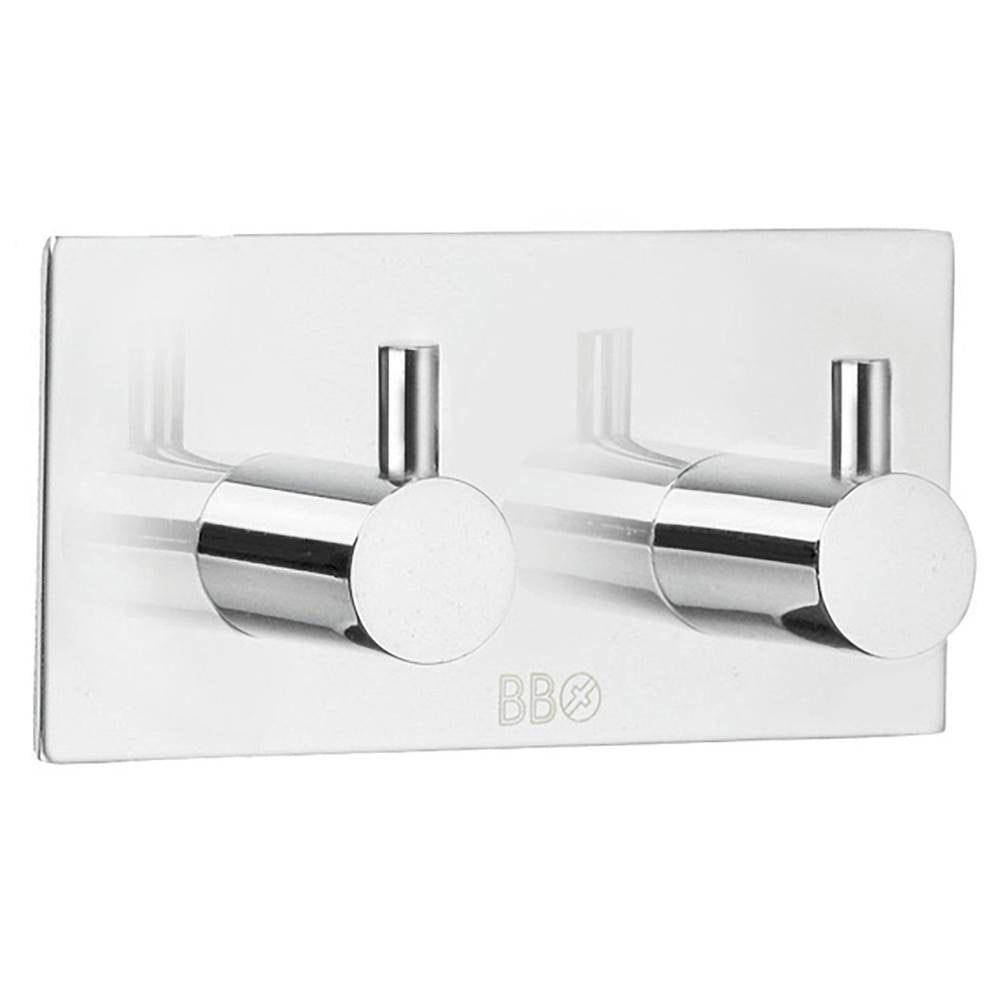 Smedbo - BESLAGSBODEN Design Double Towel hook - Polished Stainless Steel
