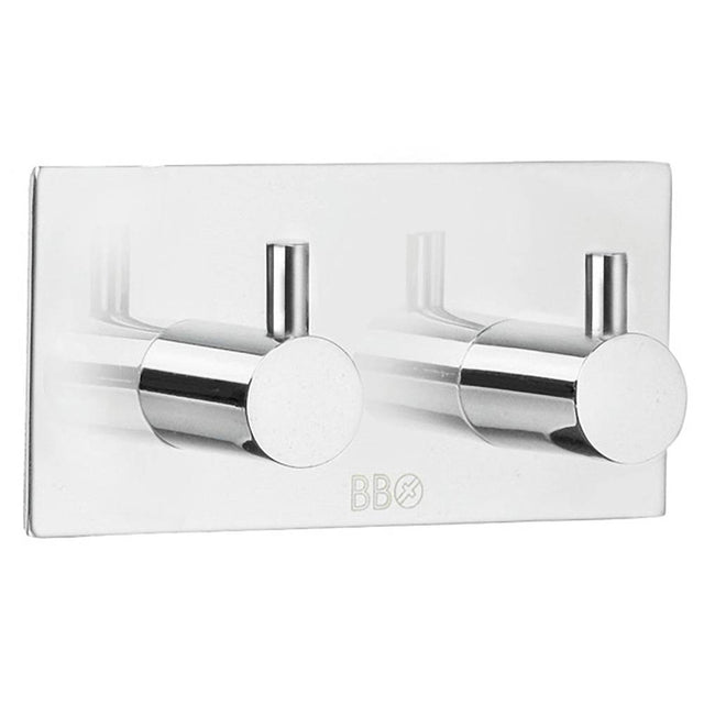 Smedbo - BESLAGSBODEN Design Double Towel hook - Polished Stainless Steel