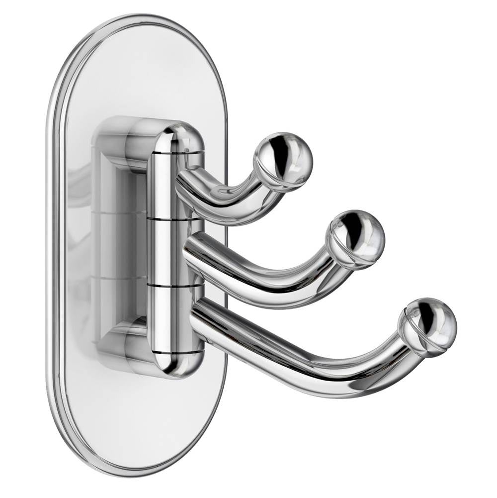 Smedbo - TRIPLE HOOK SELFADHESIVE POLISHED CHROME FINISH - Polished Chrome