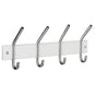 Smedbo - BESLAGSBODEN Coat and Hat Rack, Quadruple - Chrome Stainless Steel/White wood