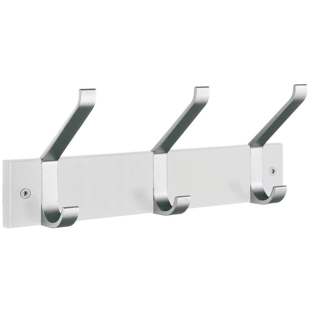Smedbo - BESLAGSBODEN Coat and Hat Rack, Triple - White Wood/Satin Aluminium