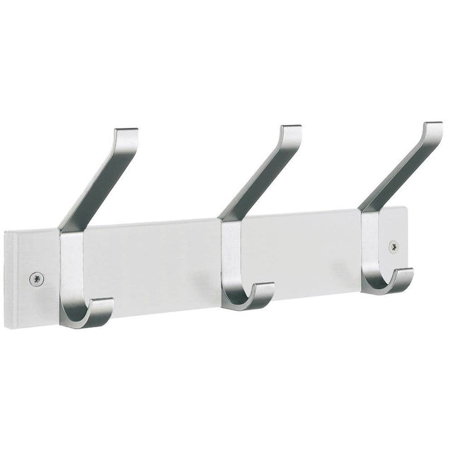 Smedbo - BESLAGSBODEN Coat and Hat Rack, Triple - White Wood/Satin Aluminium