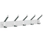 Smedbo - BESLAGSBODEN Coat and Hat Rack, Five Hooks - White Wood/Satin Aluminium