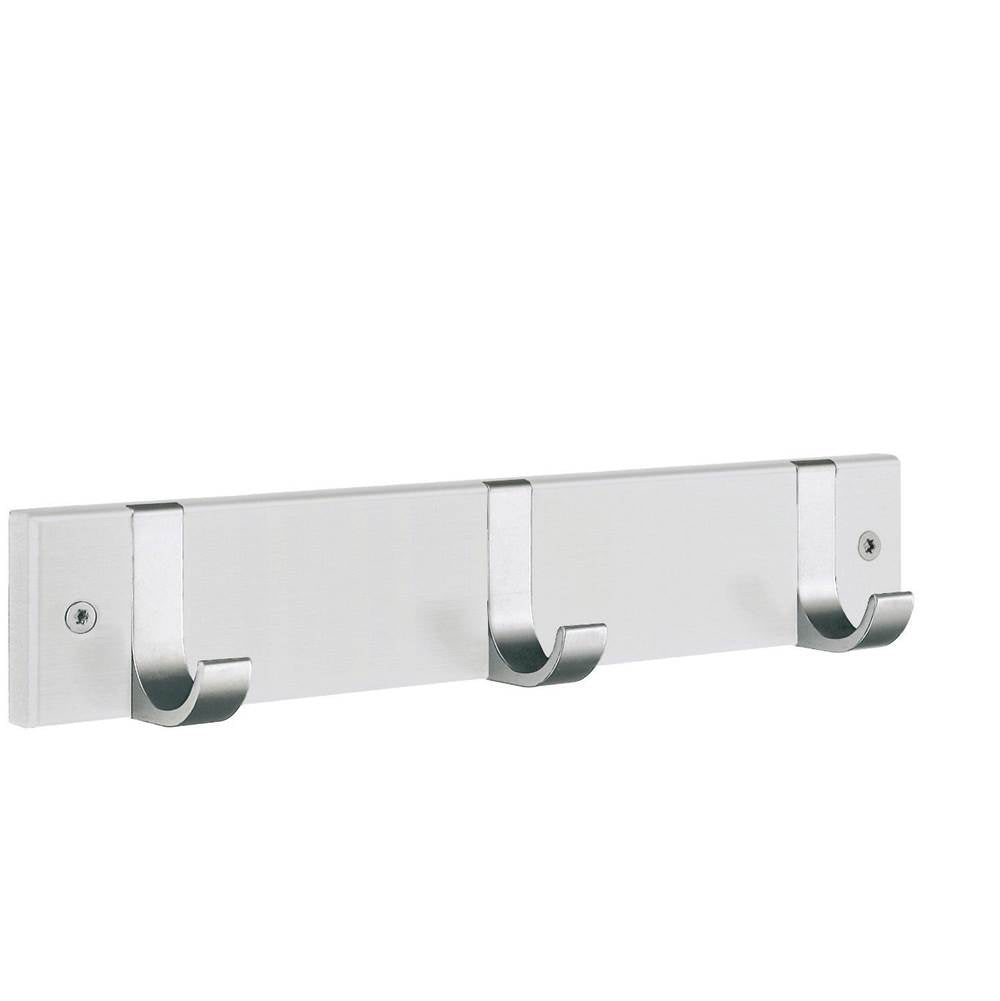 Smedbo - BESLAGSBODEN Coat Rack, Triple - White Wood/Satin Aluminium