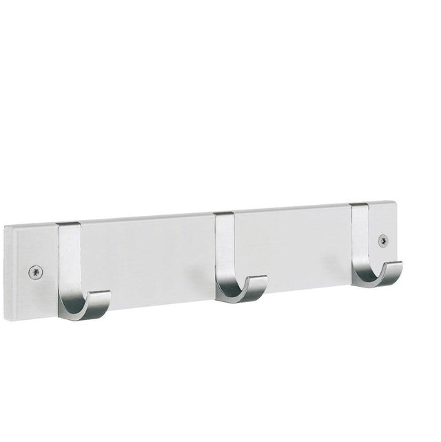 Smedbo - BESLAGSBODEN Coat Rack, Triple - White Wood/Satin Aluminium