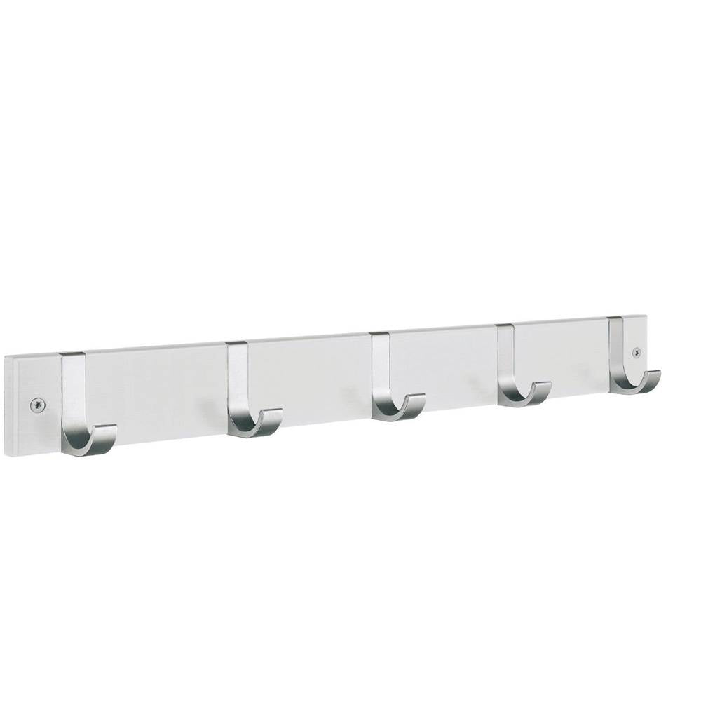 Smedbo - BESLAGSBODEN Coat Rack, Five Hooks - White Wood/Satin Aluminium