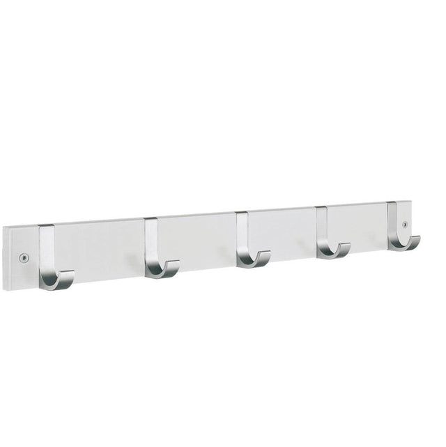 Smedbo - BESLAGSBODEN Coat Rack, Five Hooks - White Wood/Satin Aluminium