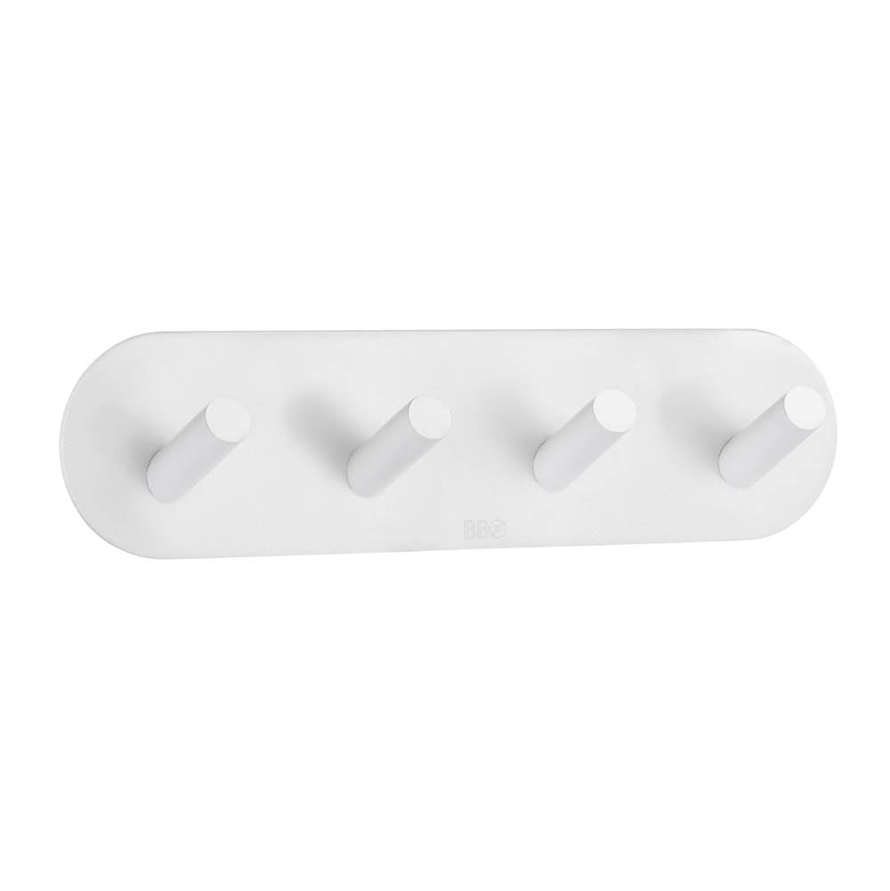 Smedbo - Quad Hook White Self Adhesive - White