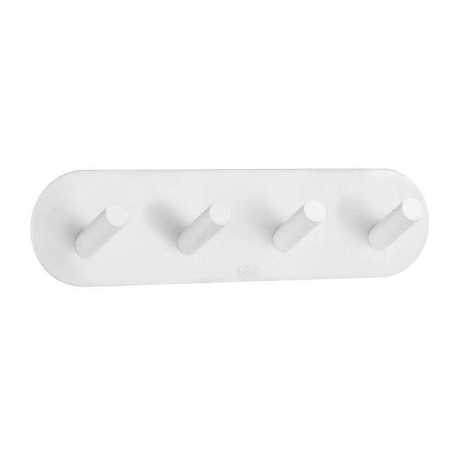 Smedbo - Quad Hook White Self Adhesive - White