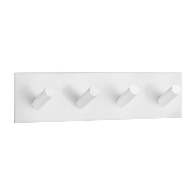 Smedbo - Quad Hook Matt Wht Self Adhesi - Matt White