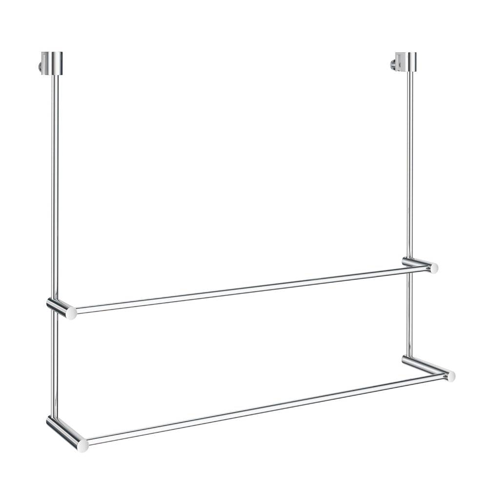 Smedbo - NO DRILL DOUBLE TOWEL RAIL FOR SHOWER GLASS - Polished Chrome