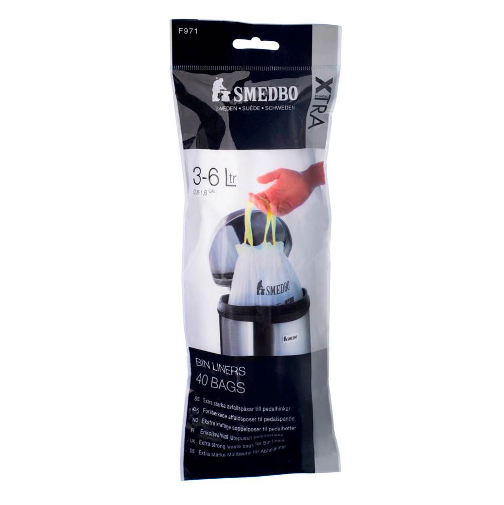 Smedbo - Garbage Can Bin Liners Fits 1- 1 1/2 Gallons - 40 Bags - No Finish Group