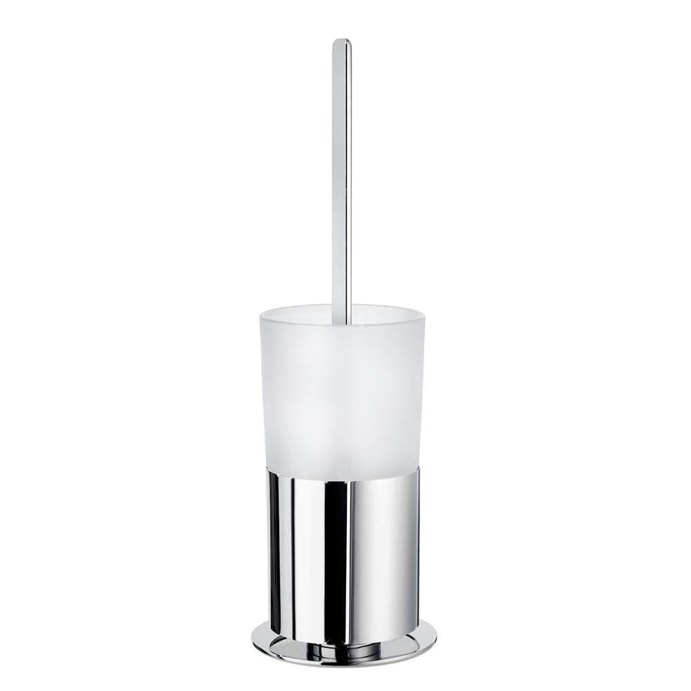 Smedbo - OUTLINE Toilet Brush incl. Container - Polished Chrome Frosted Glass