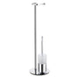 Smedbo - OUTLINE Toilet Roll Holder Free Standing/Toilet Brush incl. Container - Polished Chrome Frosted Glass