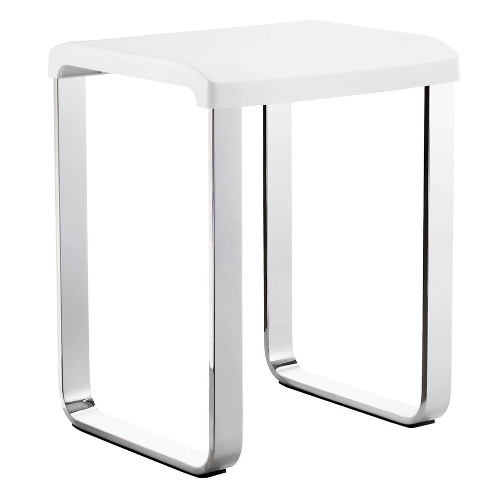 Smedbo - OUTLINE Shower Chair - Chrome Aluminum White Polypropylene