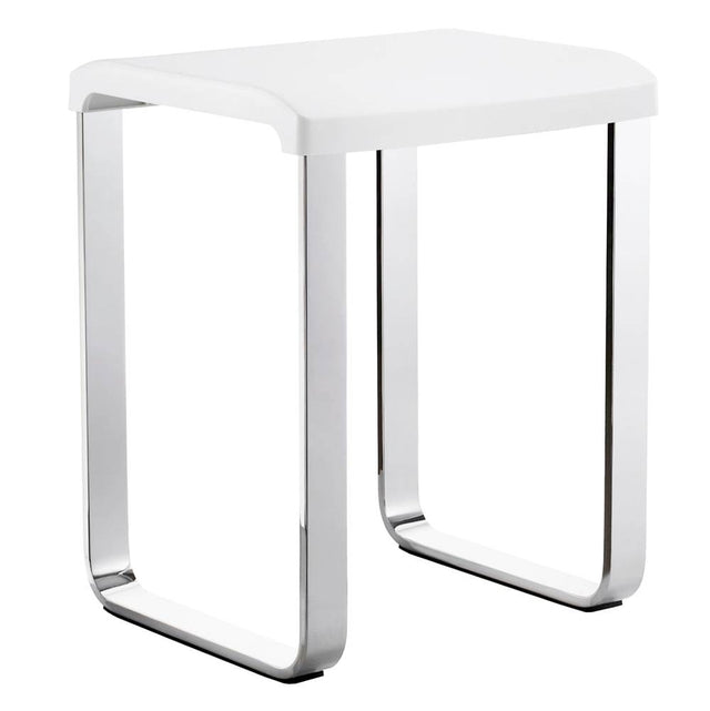 Smedbo - OUTLINE Shower Chair - Chrome Aluminum White Polypropylene