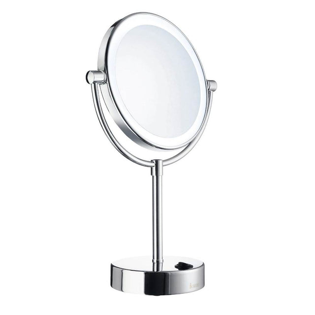 Smedbo - OUTLINE Shaving/Make-up Mirror with LED-technology, Dual Light (warm and cool light) - Polished Chrome