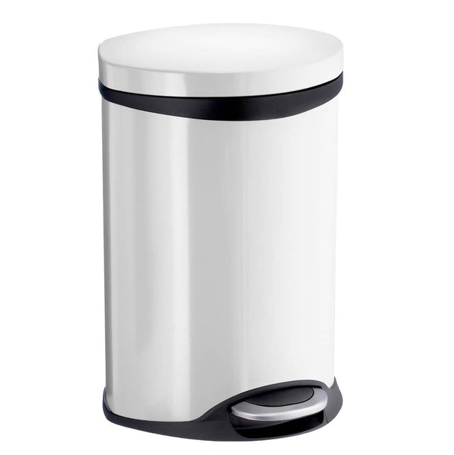 Smedbo - Step Trash Bin - Stainless Steel/White - 1 1/2 Gallon - White