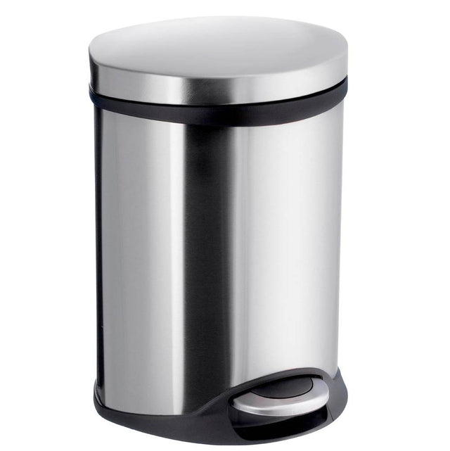 Smedbo - Step Trash Bin - Brushed Stainless Steel - 1 1/2 Gallon - Brushed Stainless Steel