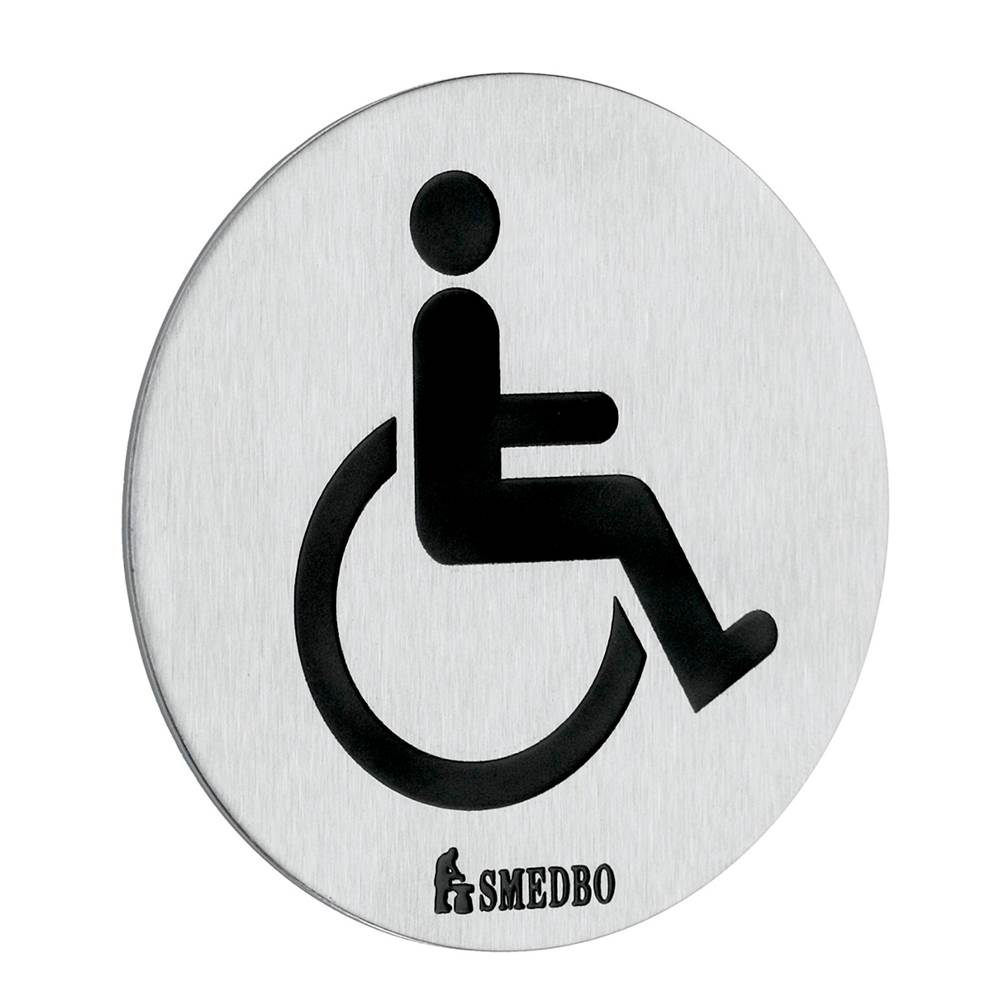 Smedbo - Restroom Sign Handicapped Brushed - Brushed Stainless Steel