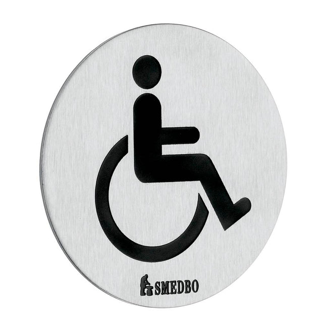Smedbo - Restroom Sign Handicapped Brushed - Brushed Stainless Steel