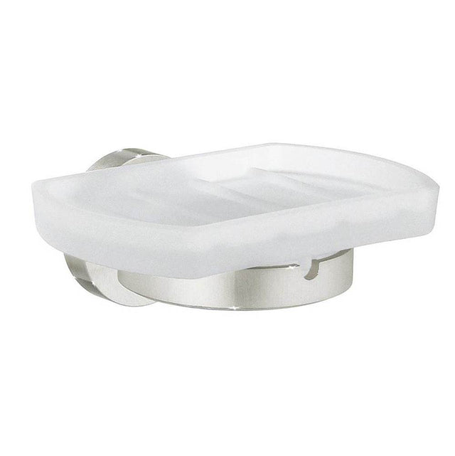 Smedbo - Home Holder With Frosted Glass Soap Dish - Brushed nickel