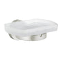 Smedbo - Home Holder With Frosted Glass Soap Dish - Brushed nickel