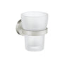 Smedbo - Home Holder W/ Frosted Glass Tumbler - Brushed nickel